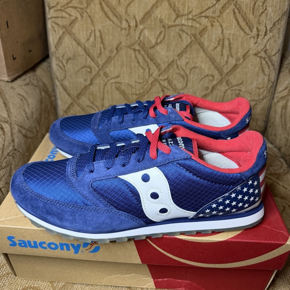 Saucony Jazz Low Pro Stars &‎ Stripes USA Flag Sneakers Men's Size 13 S70427-2